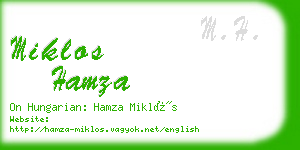 miklos hamza business card